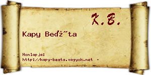 Kapy Beáta névjegykártya