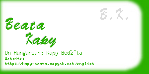 beata kapy business card